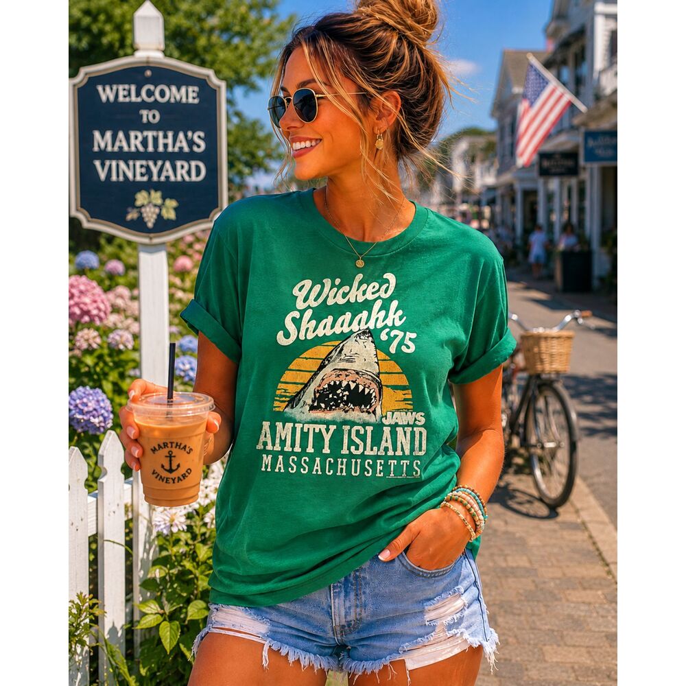 Jaws Wicked Shaaahk Men's Tee T Shirt Funny Boston Accent Amity Island Shark XL
